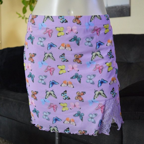 Forever 21 Dresses & Skirts - Y2K Forever 21 Retro 90's Butterfly Micro Mini Skirt Spring